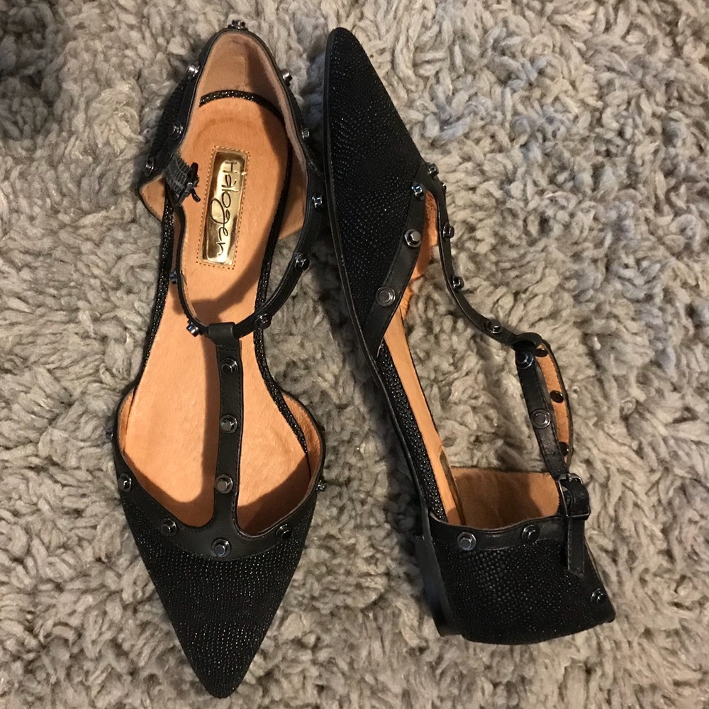 Halogen black studded flats